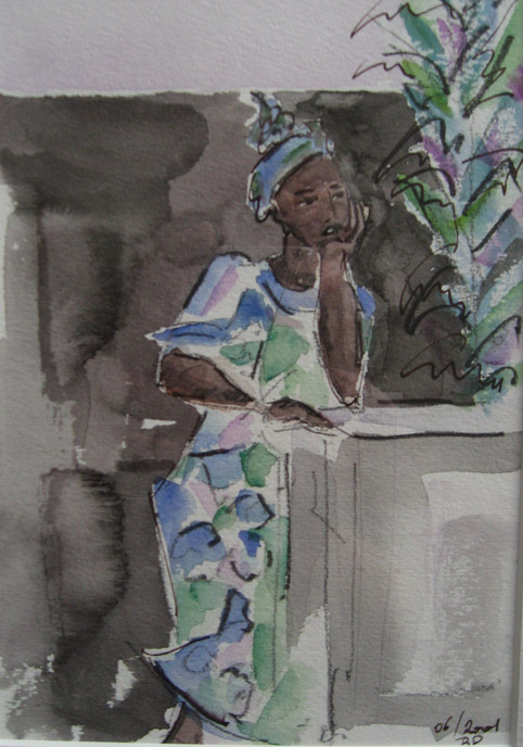 "Accoude au bar" © Bernard Peltier - 2025. Tout droit de reproduction interdit sans l'autorisation de l'artiste.