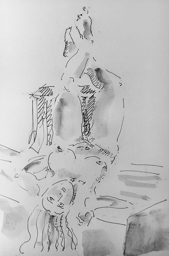 "Nue les pieds au mur" © Bernard Peltier - 2025. Tout droit de reproduction interdit sans l'autorisation de l'artiste.