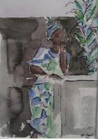 "Accoude au bar" © Bernard Peltier - 2025. Tout droit de reproduction interdit sans l'autorisation de l'artiste.